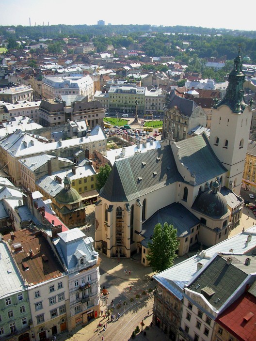 Rooftops of Lviv from Town Hall Tower